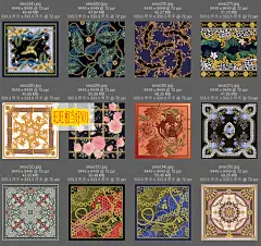 爱马仕花纹方形巴洛克奢华装饰画画芯高清欧式美式轻奢晶瓷设计图-淘宝网