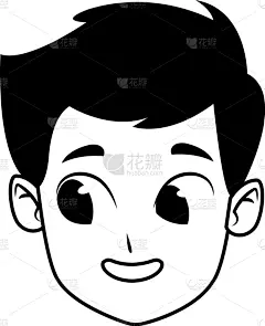 可爱的,男孩,动画片,黑白图片,白色人种,小的,头发,儿童,休闲,相伴