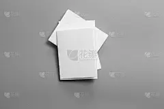 空白肖像模型纸。小册子杂志孤立在灰色上，多变的背景/白纸孤立在灰色上