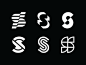 S set logo branding design icon mark vector line minimalism geometry monogram logo abstract sketch s