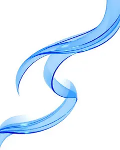 点击来源直接获取大图文件 |抽象 3D 丝带或条带卷起。蓝色波浪状透明布层