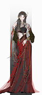 小园春时  古风插画  美女蛇