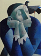 Clown with Bird, 78 x 58 cm (sold)