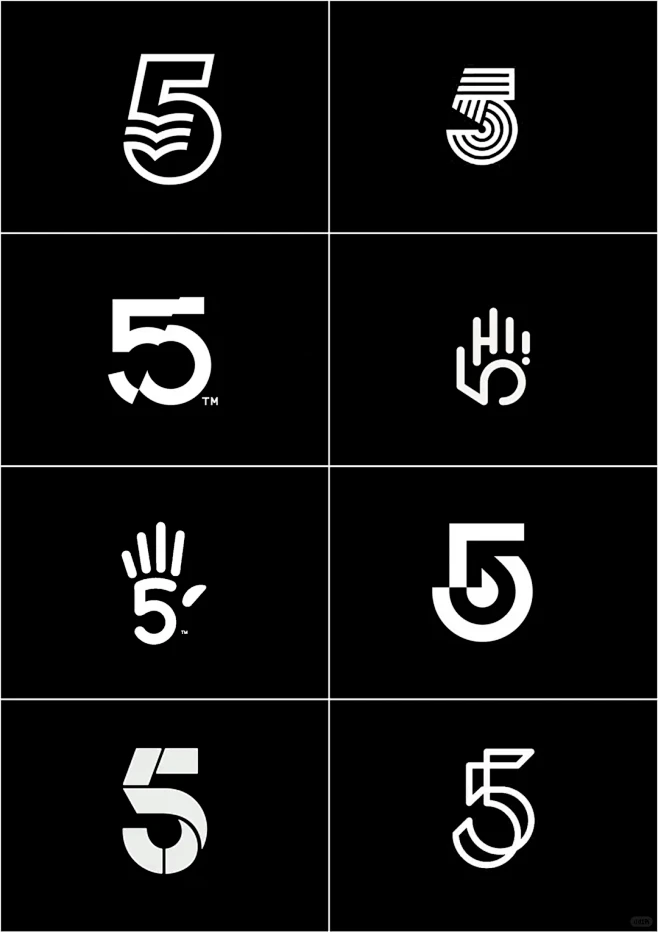 数字5的创意标志logo设计案例欣赏合集。 - 小红书-花瓣网