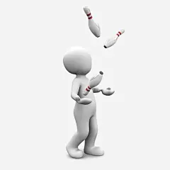 卡通3D小人png免抠素材_新图网 https://ixintu.com 保龄球 杂技 商务
