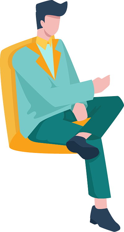 扁平化UI人物插画PNG免抠图