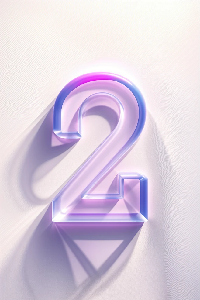 AI数字艺术磨砂玻璃材质数字2图片-众图网-花瓣网