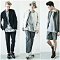 Kazuyuki Kumagai 2016 S / S 黑白灰的色系穿搭，精致讲究的细节调度，质材与布料方面除了独特的溪水和皱折外理外。也运用了运动服的材质。 熊谷和幸#lookbookk#