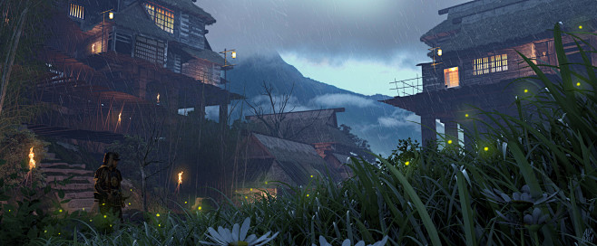 对马岛之战氛围（场景，角色，3D设定）