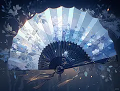 折扇｜古风扇子配饰设计插画素材-midjourney