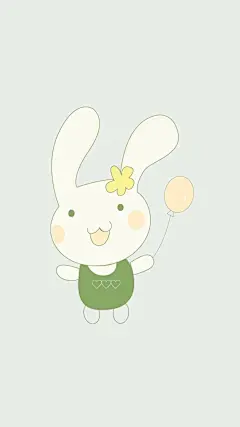 可爱 简单 插画 萌系 小清新 薄荷绿 藍色 綠色 平铺(◕‿◕✿