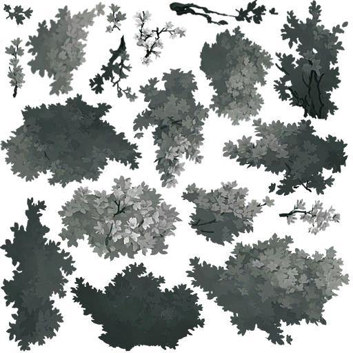 【手绘】树叶-灌木-339131-花瓣网