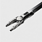A mechanical clip with a metallic texture