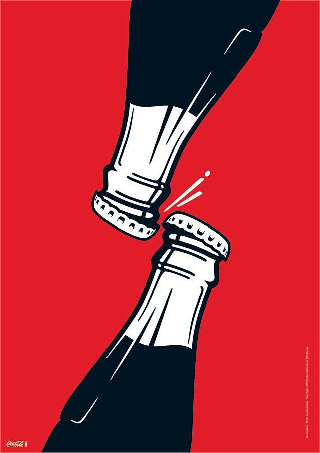 可口可乐弧形瓶全球平面创意作品集锦
