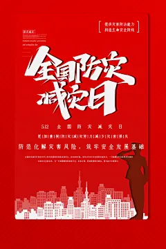 全国防灾减灾防震防汛抗洪救灾安全公益海报