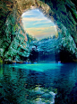 Melissani Cave Lake, Kefalonia Greece