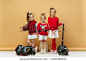 Happy and beautiful children showing different sport. Studio fashion concept. American football, baseball and tennis players. Children's fashion show. Sport style. Teen and kids fashion concept.