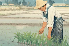 春耕备耕人物插画绘画