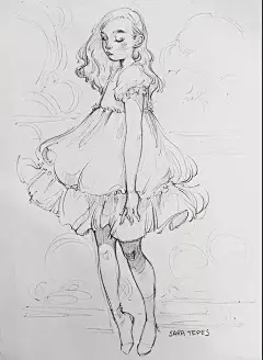 Sara Tepes 她的速写对人物的形体的整体感把握的很好，人体结构刻画到位。动态感非常的优美25