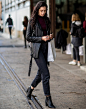 black jeans outfit moto jacket and black boots