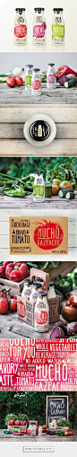 Mucho Gazpacho beverage packaging designed by Estudio Versus​ - http://www.packagingoftheworld.com/2015/08/mucho-gazpacho.html
