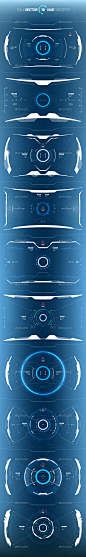 Conceptual 10 Futuristic Hi-Tech HUD Set - Miscellaneous Vectors