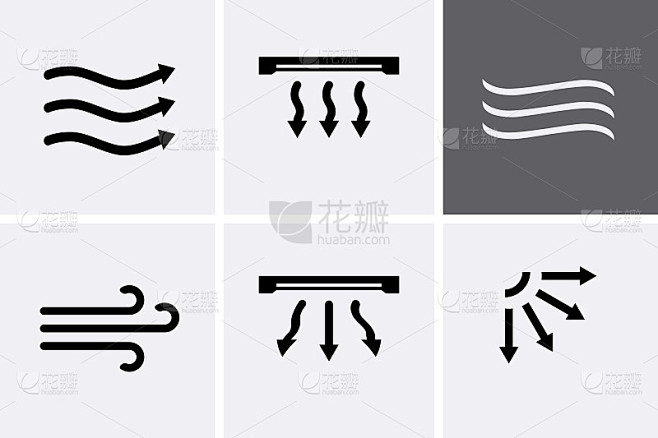 空气的图标集。风图标。