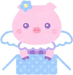 童话故事可爱小动物人物插图yumekawa_animal_buta可爱小动物手绘png儿童插画免扣素材
