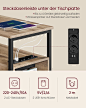 VASAGLE Side Table, Bedside Table with Power Strip, 2 Drawers, Sofa Table, Bedside Cabinet for Living Room, Bedroom, Camel Brown Ink Black LET325K01 : Amazon.de: Home & Kitchen