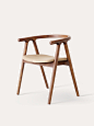 日式北欧设计感餐椅白蜡木实木简约设计师椅子ins侘寂风格椅子-淘宝网