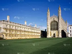 建筑外部,绿色,巨大的,前面,剑桥,庭院,欧洲,大学,剑桥大学,打扫