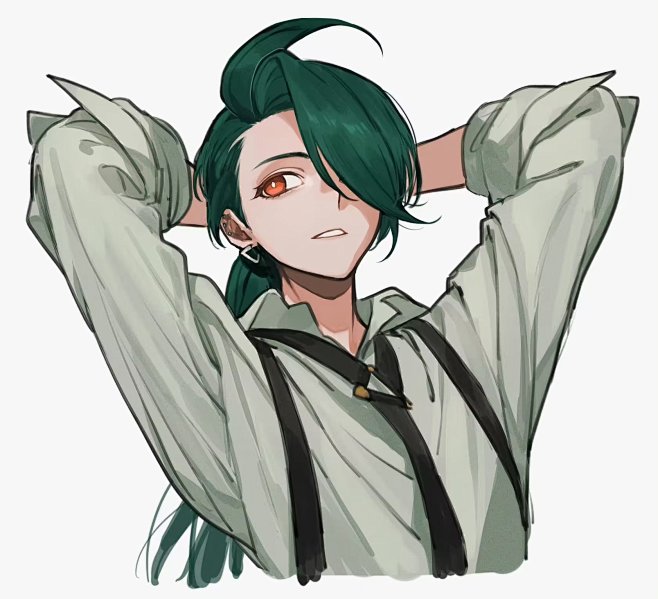 双手抱头 伸懒腰