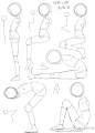 #莫那CG绘画学院# 分享一组人体姿势的练习素材，从侧面到正背面的角度动态，宝宝们要多加练习哦！