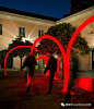 葡萄牙总统博物馆花园发光红色拱门景观装置作品