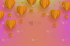 矢量背景模板剪纸气球