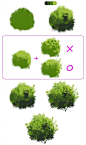 一些关于草丛树叶植物的绘制画法，麻竹练起来！