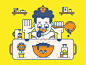 Breakfast! spoon kitchen happy illustration character morning food bre.webp