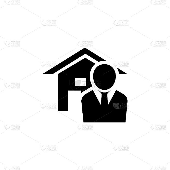 房地产经纪人图标。房地产交易的概念和web应用程序的图标元素。插图图标用于网站设计和开发，应用程序开