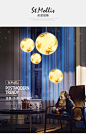 北欧艺术圆形月球吊灯简约餐厅酒吧吊灯现代创意个性卧室书房灯具-tmall.com天猫