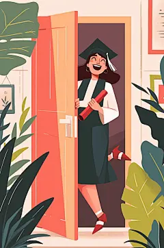 AI数字艺术毕业季高考冲刺插画