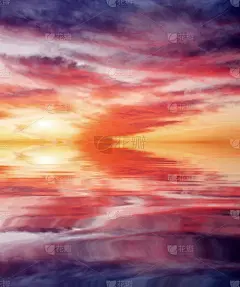 落日海洋。天空背景。
