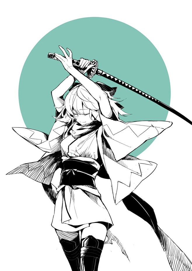 画材控在这转采于2019-09-11 09:23:12fgo log [10]动漫-线稿黑白lizi