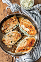 3-Ingredient Spinach Dip Stuffed Chicken | The Cookie Rookie