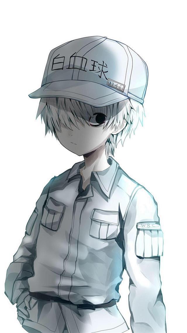 动漫人物手绘涂鸦二次元少年美图白细胞