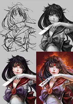 【过程】美少女战士同人|原创作品|漫画|同人漫画|祝叁 – 嘿漫CC