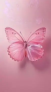 点击来源直接获取大图文件 |精致的粉色蝴蝶壁纸。优雅而奇幻的概念
