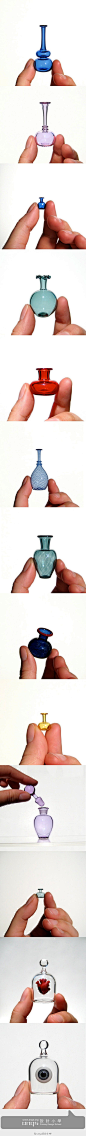 指尖瓶-Kivaford（via:http://t.cn/zjZMwe5）的手工迷你瓶子，不必装载什么物品，你们的存在就是世上美好的证明！