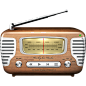 手绘卡通复古收音机