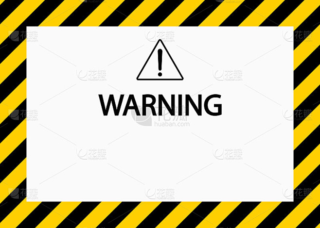 黄黑条纹的警示标志。对危险警告。带黑线三角形的条纹矩形，感叹号和警告。安全背景。向量