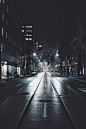 empty road in city during night